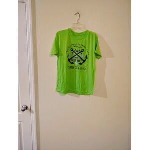 Pacific Surf Panama City Beach Florida Graphic Tee Neon Green Mens Medium Shirt‎